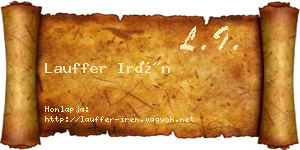 Lauffer Irén névjegykártya